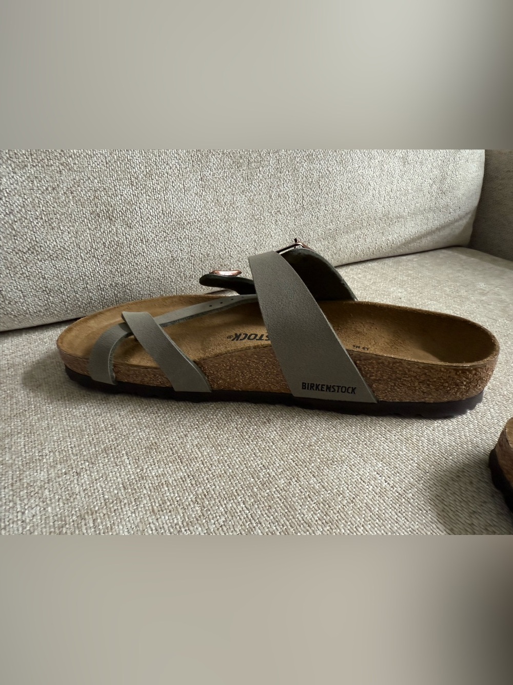 NWT Birkenstock Mayari Birko-Flor Sandals Stone Gray Size 39 US 8-8.5 - Picture 10 of 13